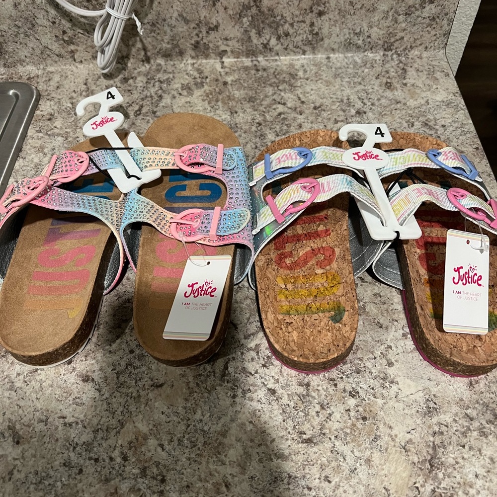 Justice Girls Sandals Size 4